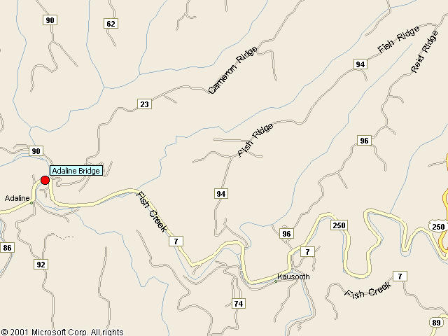 Map showing bridge location.