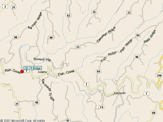 Map showing bridge location.