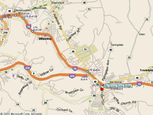 Map showing bridge location.