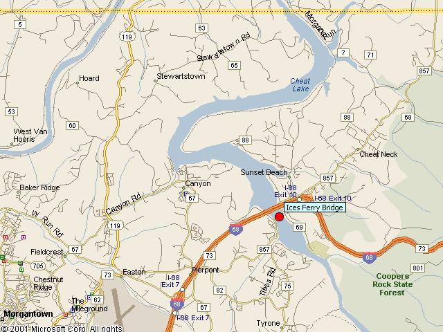 Map showing bridge location.