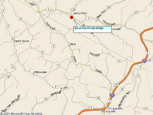 Map showing bridge location.