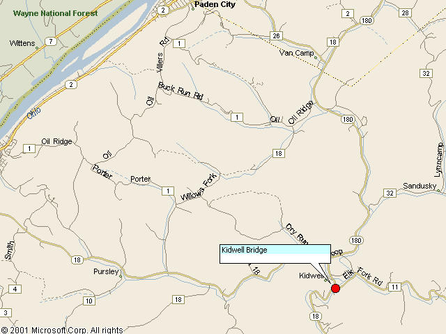 Map showing bridge location.