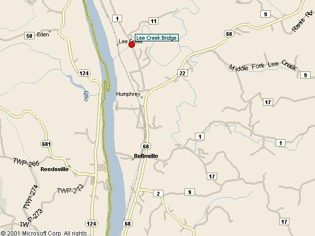 Map showing bridge location.