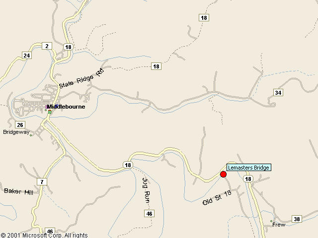Map showing bridge location.