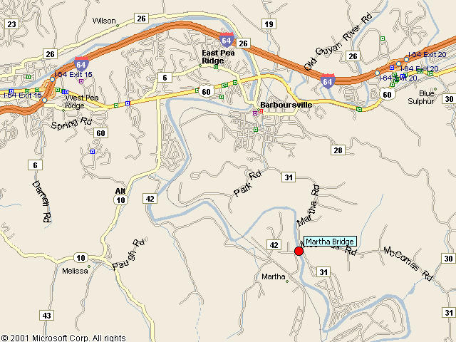 Map showing bridge location.