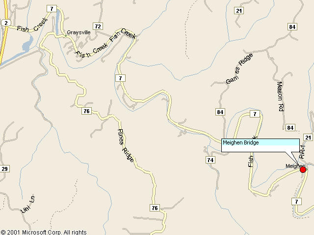 Map showing bridge location.