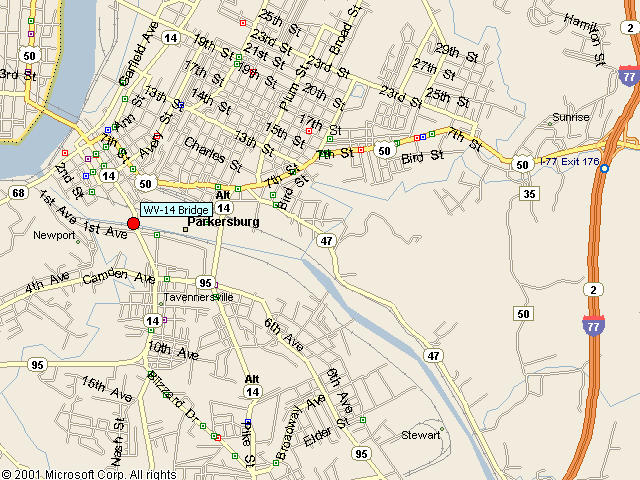 Map showing bridge location.