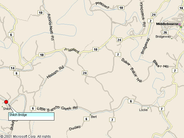 Map showing bridge location.